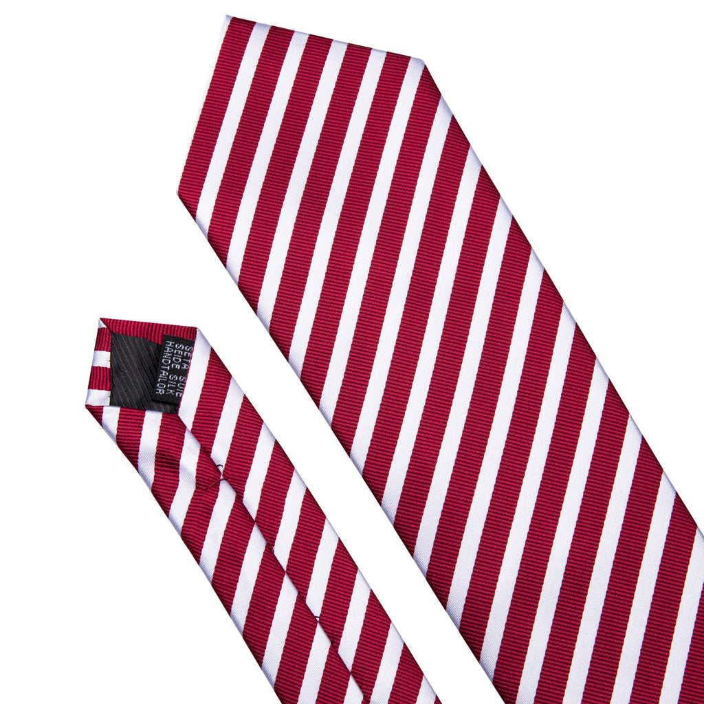 GentCrest Red Striped Tie with Lapel Pin - Image 4