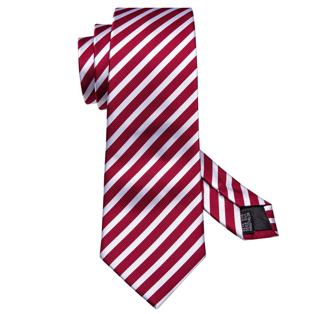 GentCrest Red Striped Tie Hanky Cufflinks Set - Image 4