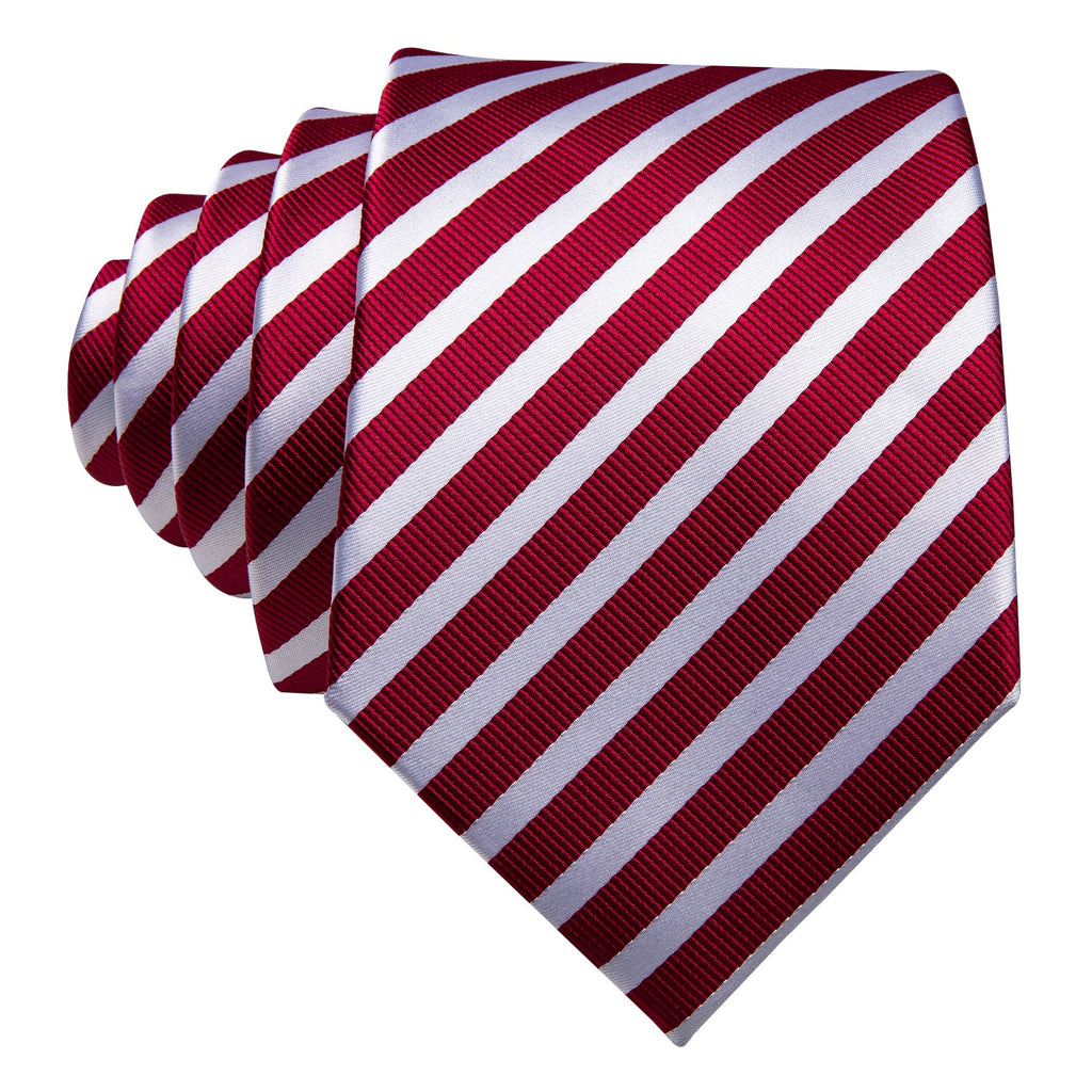 GentCrest Red Striped Tie with Lapel Pin - Image 3