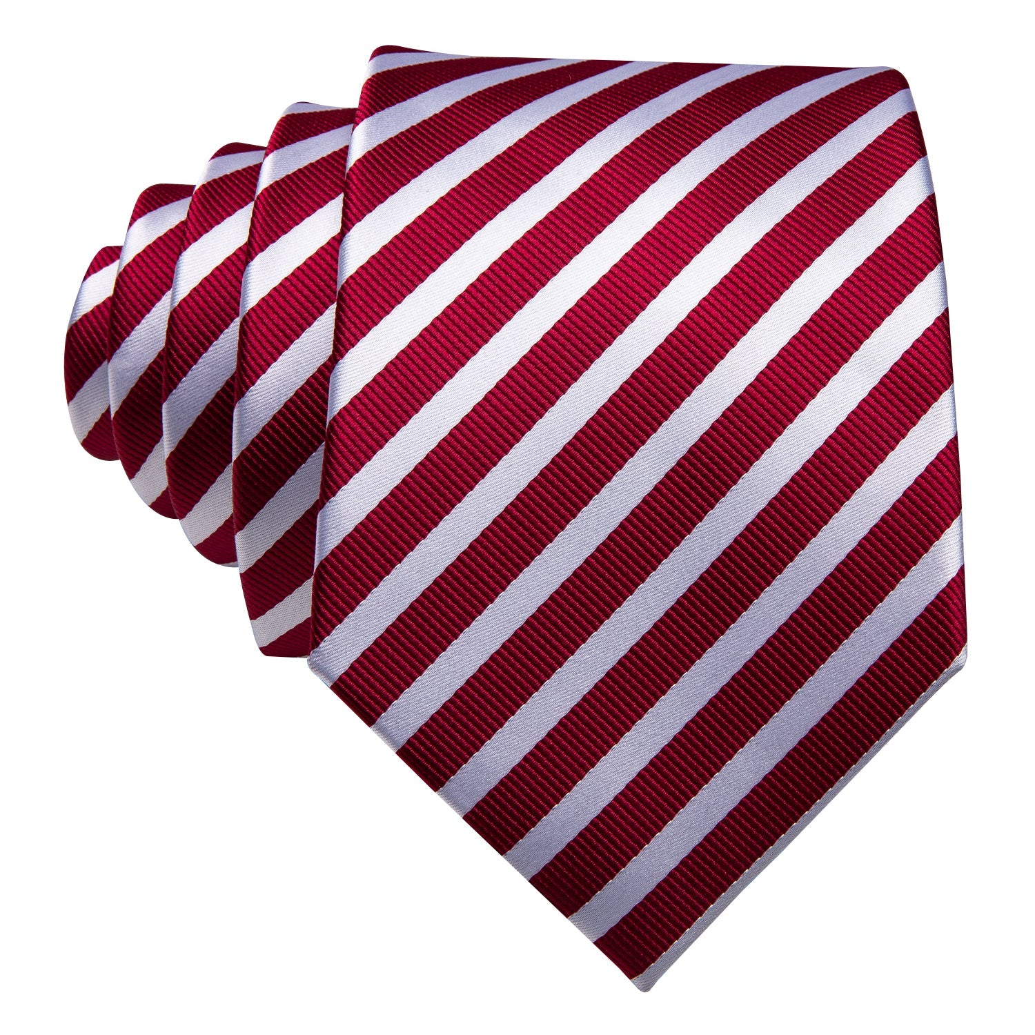 GentCrest Red Striped Tie with Lapel Pin - Image 3