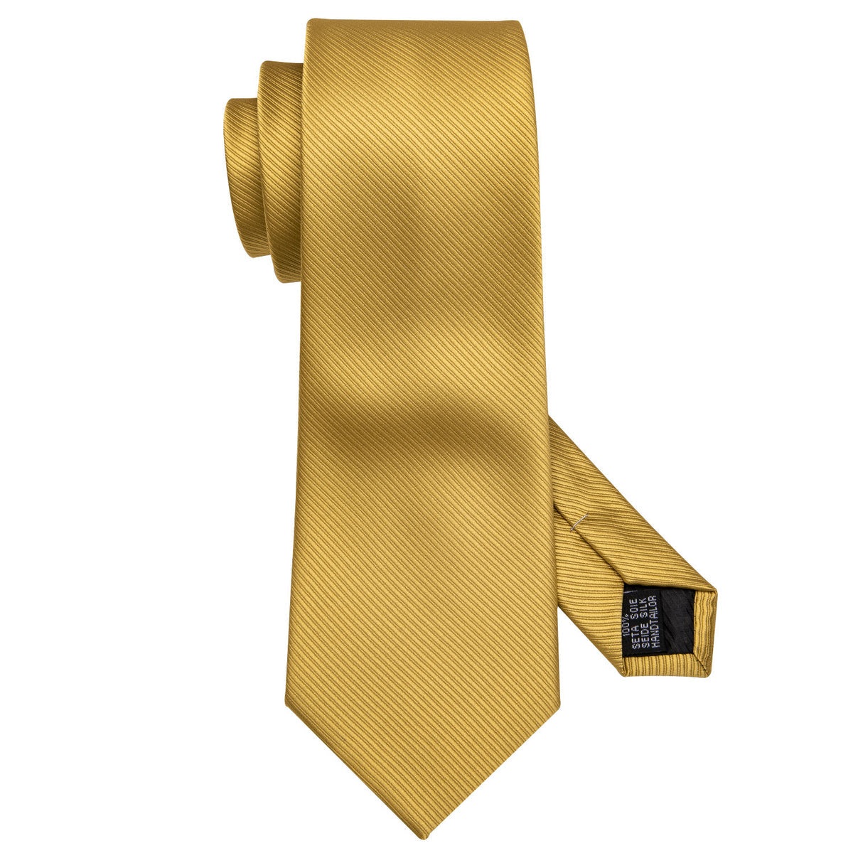 Gold Striped Silk Tie Set - GentCrest - View 5