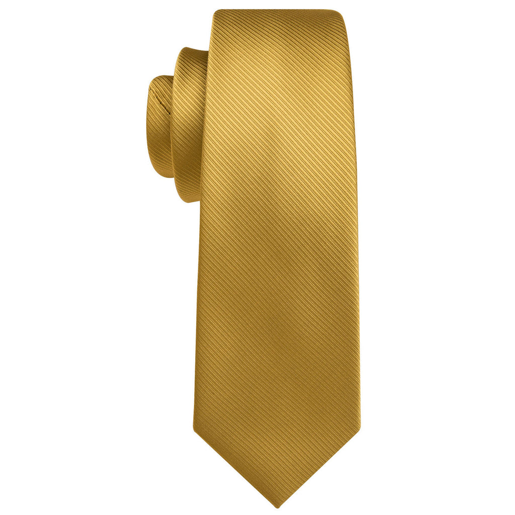 Gold Striped Silk Tie Set - GentCrest - View 3