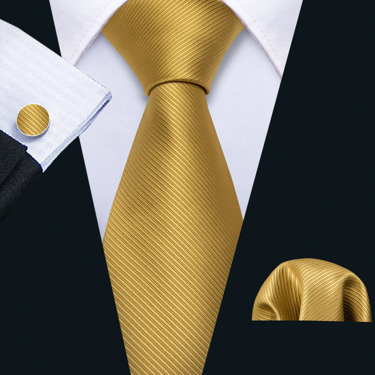 GentCrest Gold Striped Tie Sets - Image 1