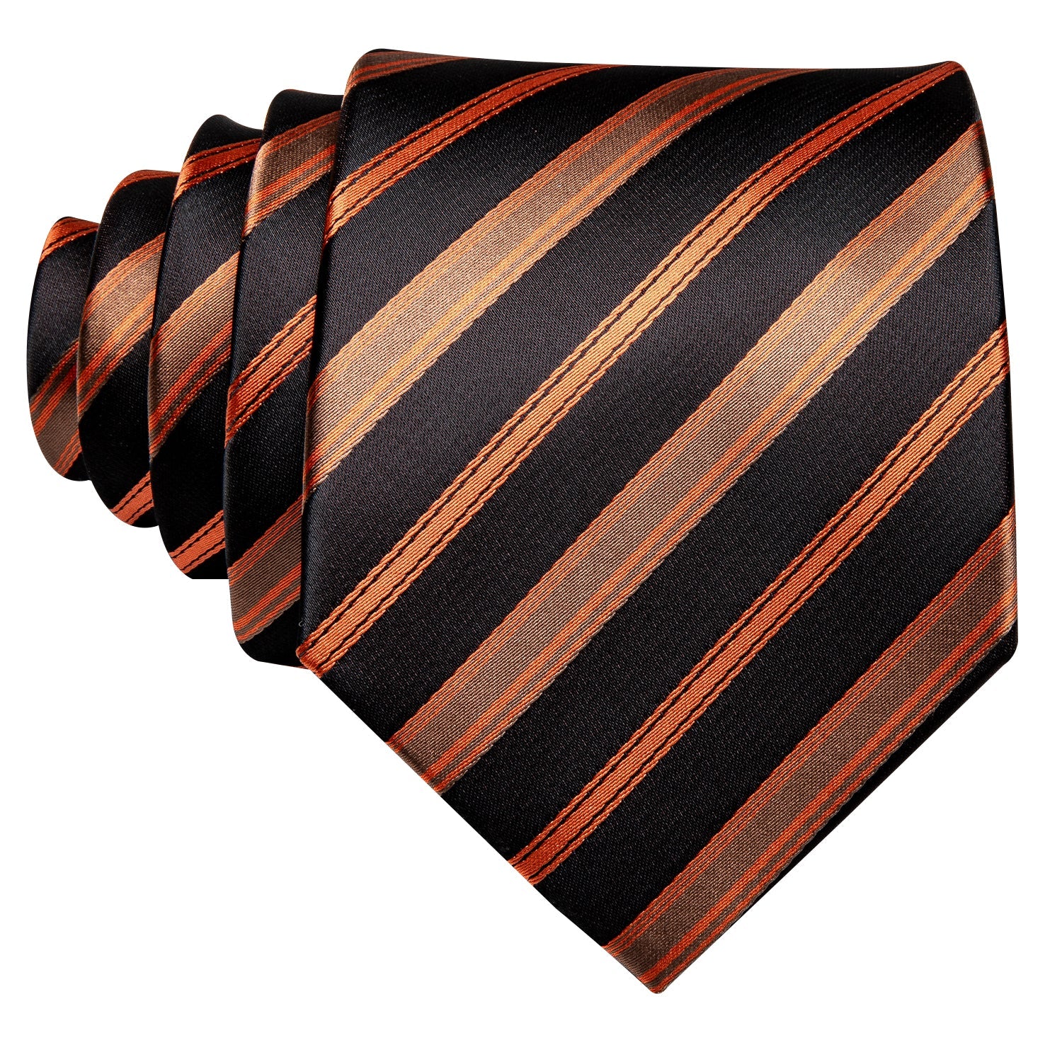 GentCrest Black Striped Tie Hanky Cufflinks Set - Image 2