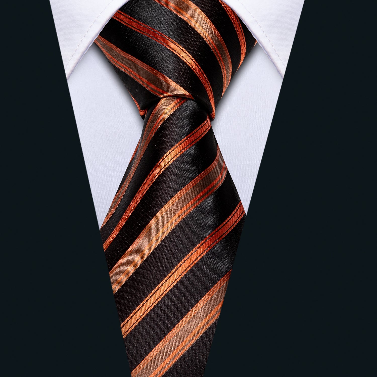 GentCrest Black Striped Tie Hanky Cufflinks Set - Image 6