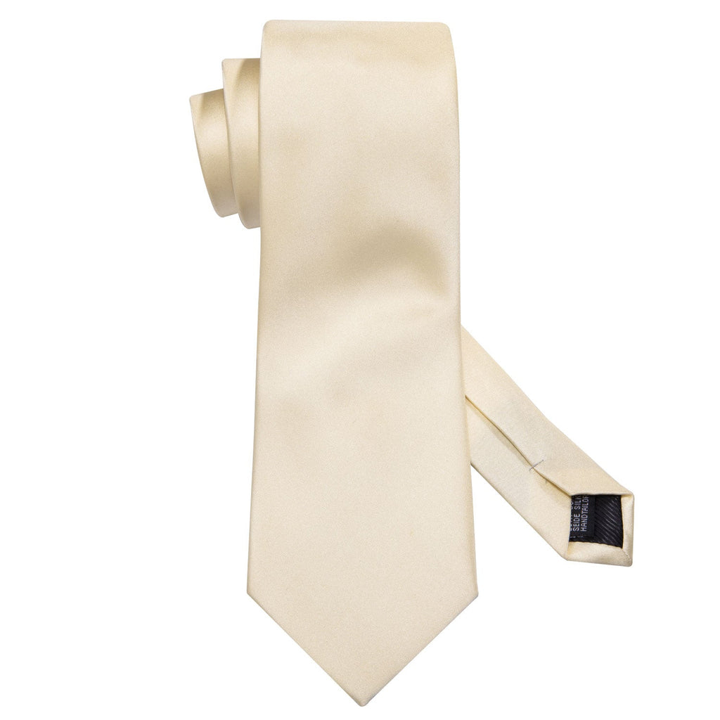 GentCrest Beige Solid Tie Hanky Cufflinks Set - Image 5