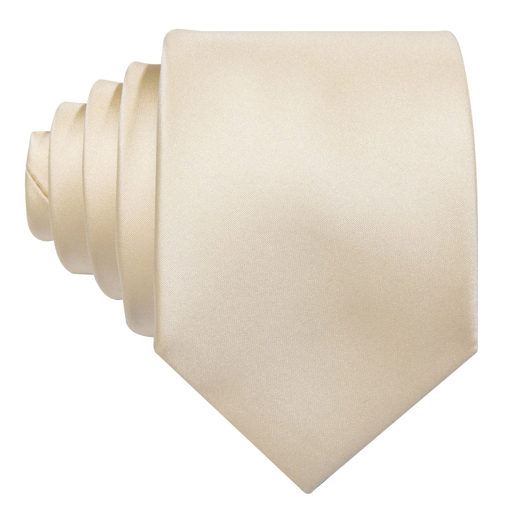 GentCrest Beige Solid Tie Hanky Cufflinks Set - Image 3