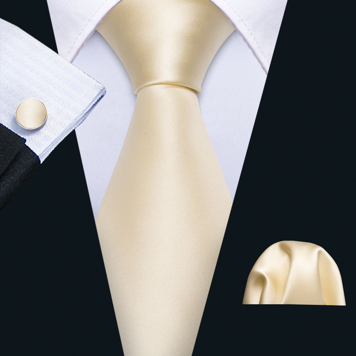 GentCrest Beige Solid Tie Sets - Image 1