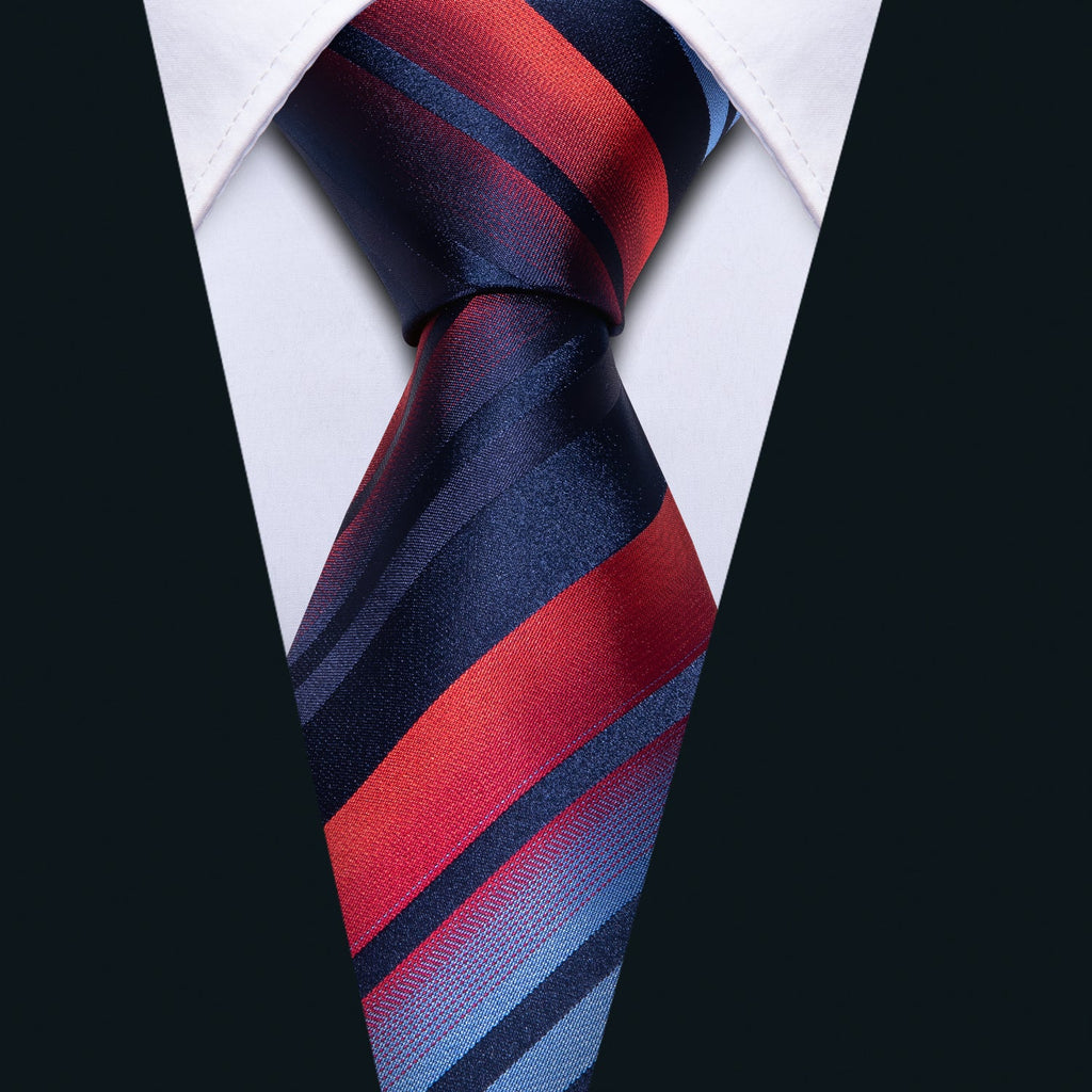 GentCrest Blue Striped Tie Hanky Cufflinks Set - Image 5