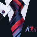 GentCrest Blue Striped Tie Hanky Cufflinks Set - Image 1