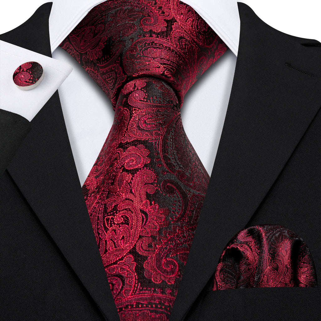 GentCrest Black Paisley Tie Sets - Image 1
