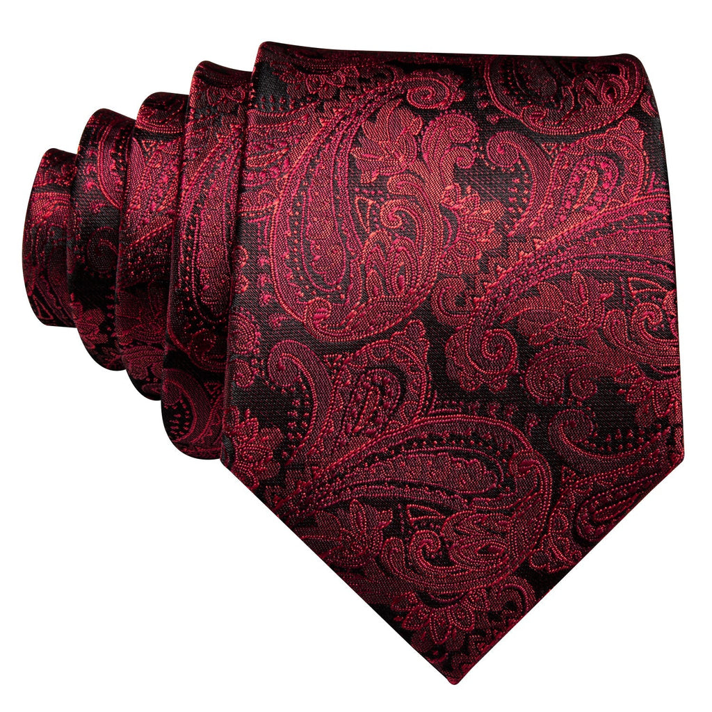 GentCrest Black Paisley Tie Hanky Cufflinks Set - Image 5