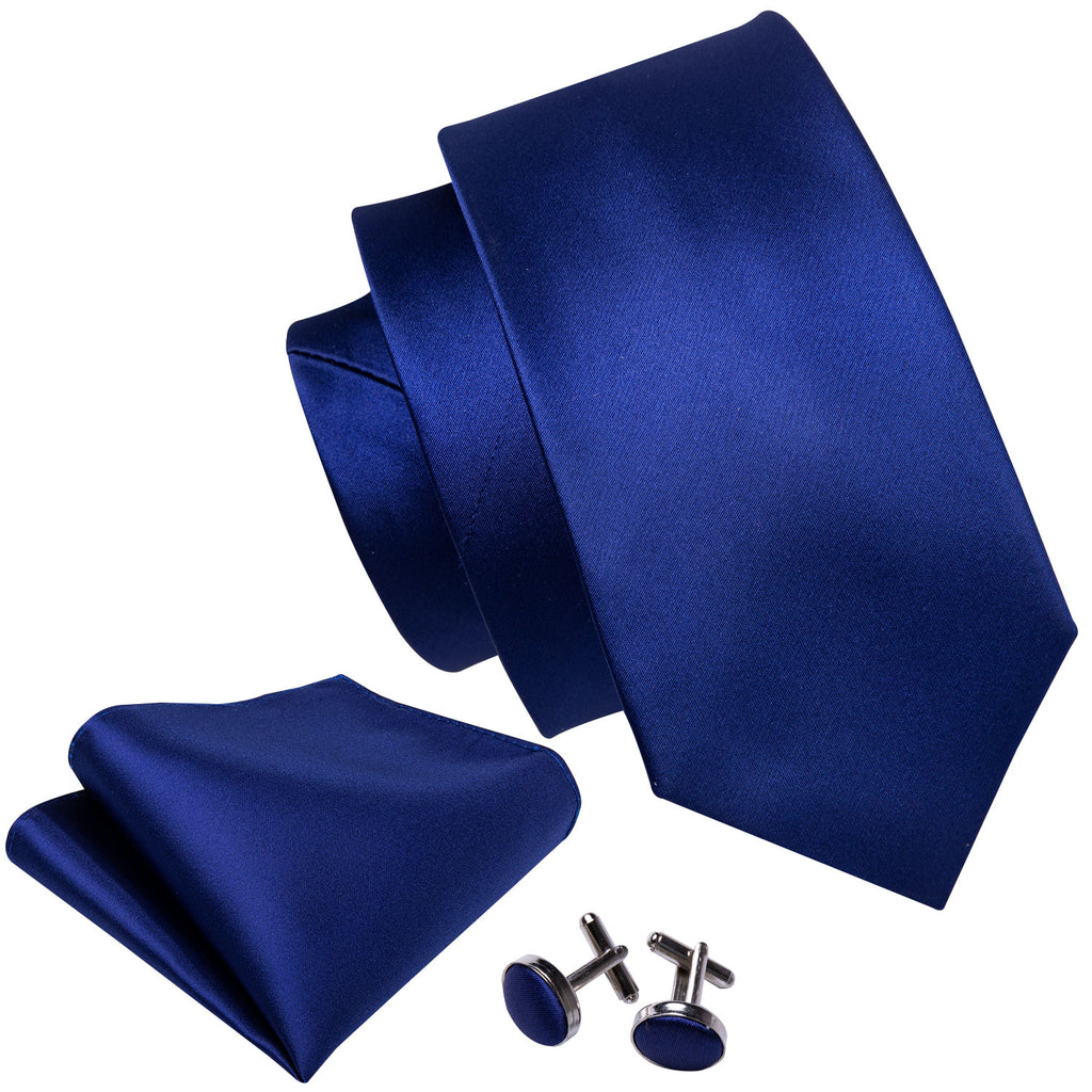 Sapphire Blue Silk Tie Set - GentCrest - View 3