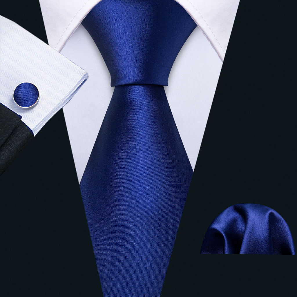 Sapphire Blue Silk Tie Set - GentCrest