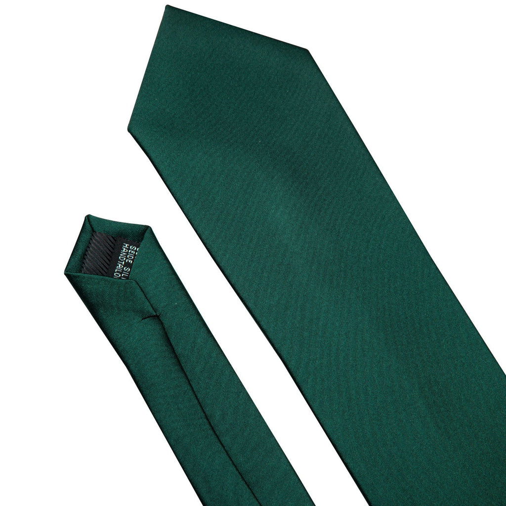 Solid Green Silk Tie Set - GentCrest - View 5