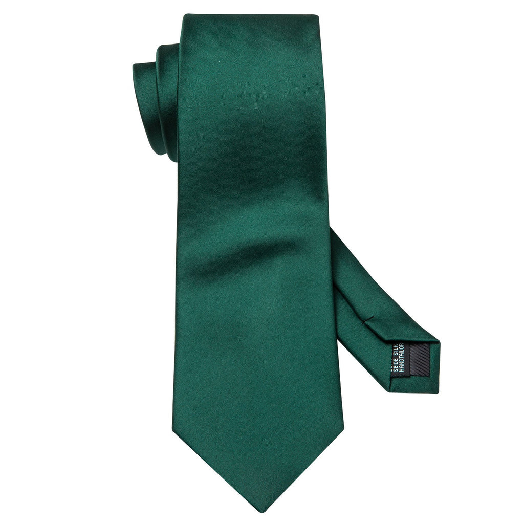 Solid Green Silk Tie Set - GentCrest - View 4