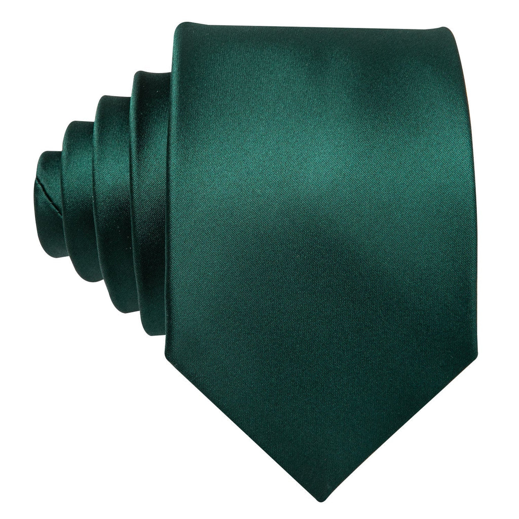 Solid Green Silk Tie Set - GentCrest - View 3