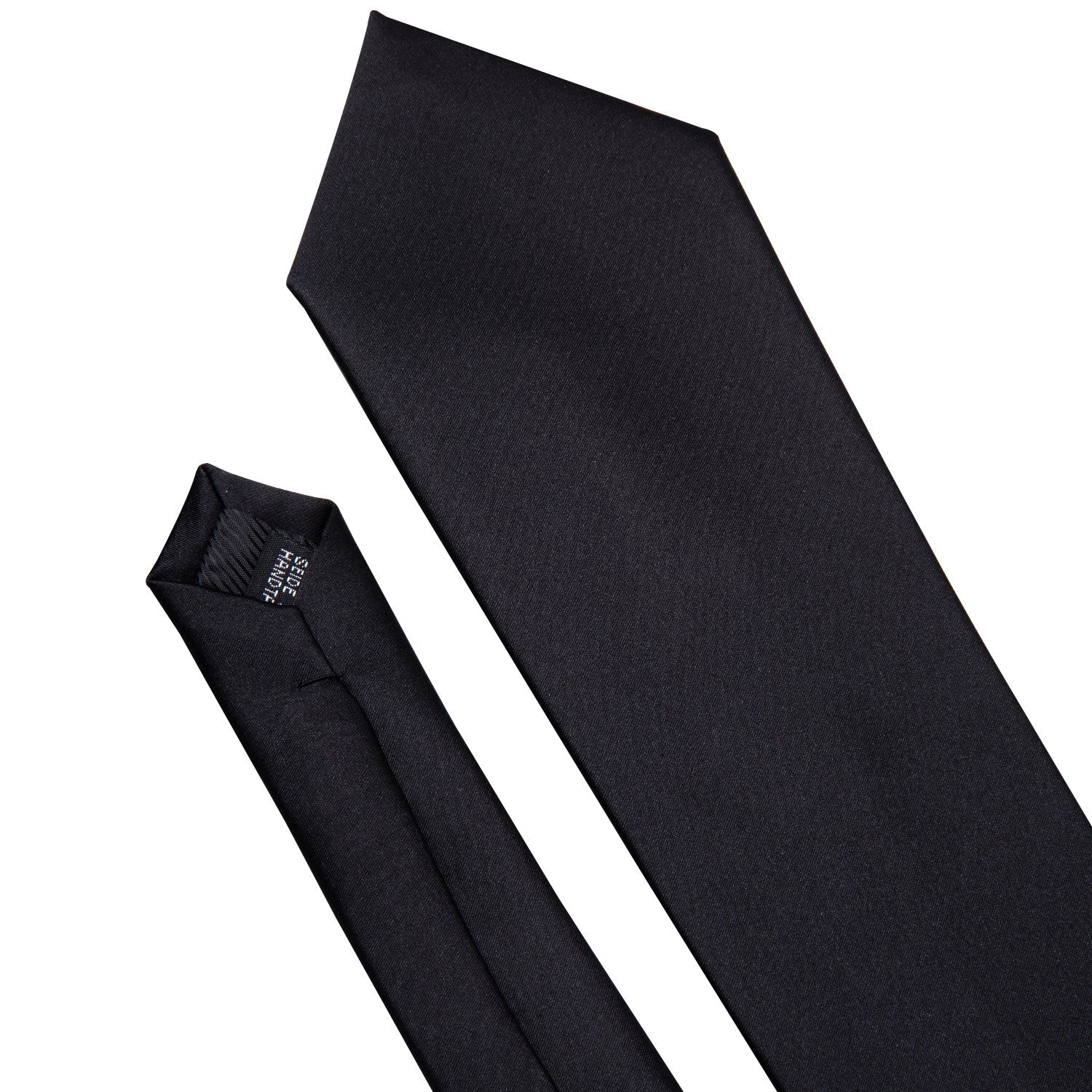GentCrest Black Solid Tie Hanky Cufflinks Set - Image 2