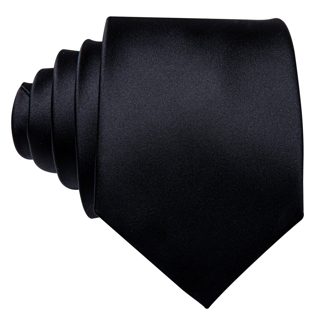 GentCrest Black Solid Tie Hanky Cufflinks Set - Image 5