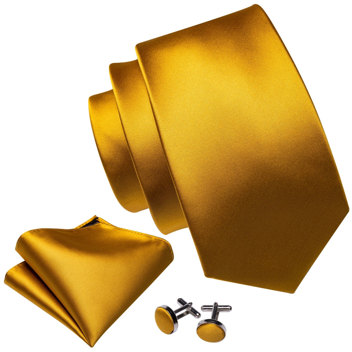 GentCrest Gold Solid Tie Hanky Cufflinks Set - Image 4