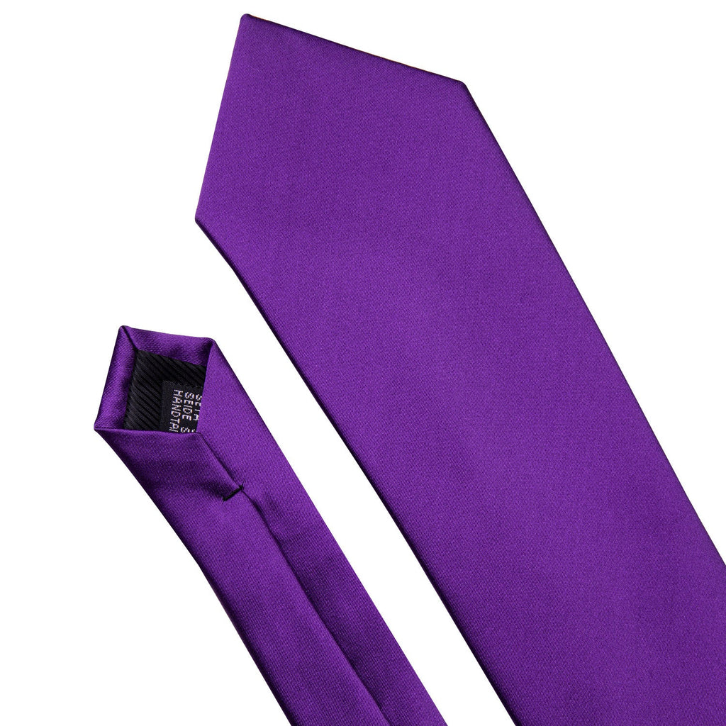 GentCrest Purple Solid Tie Hanky Cufflinks Set - Image 3