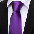 Deep Purple Solid Silk Tie Set - GentCrest