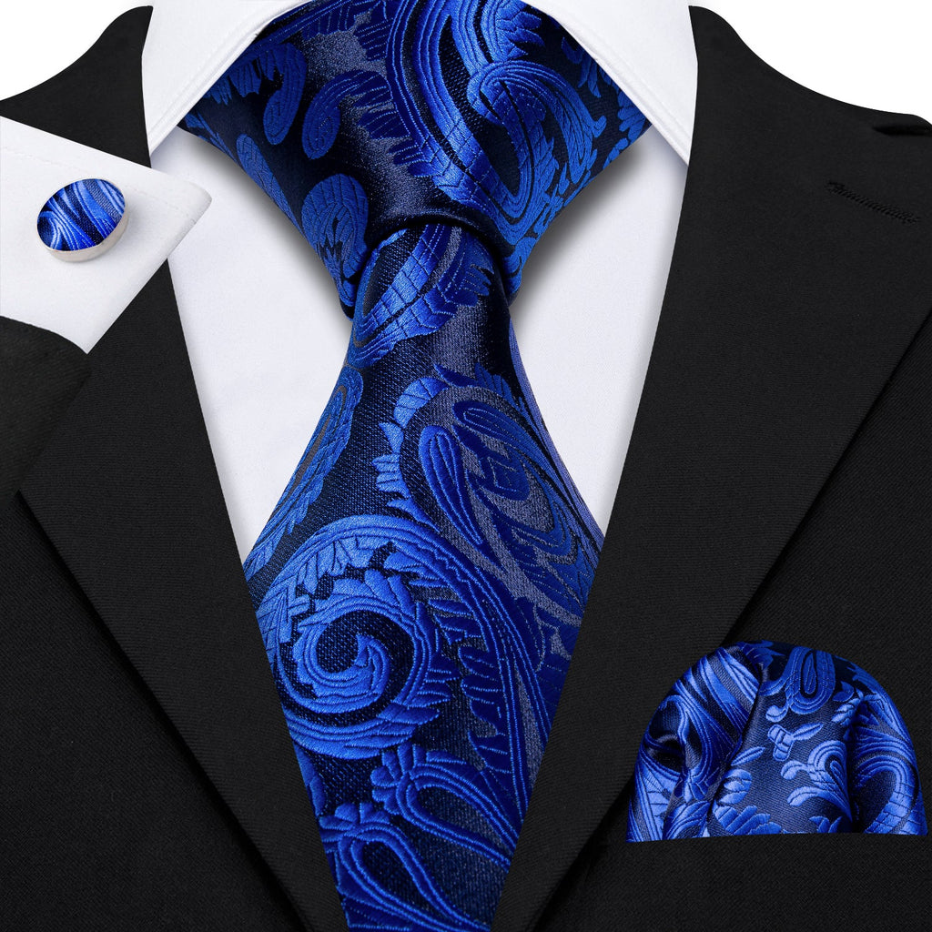 GentCrest Black Paisley Tie Hanky Cufflinks Set - Image 5