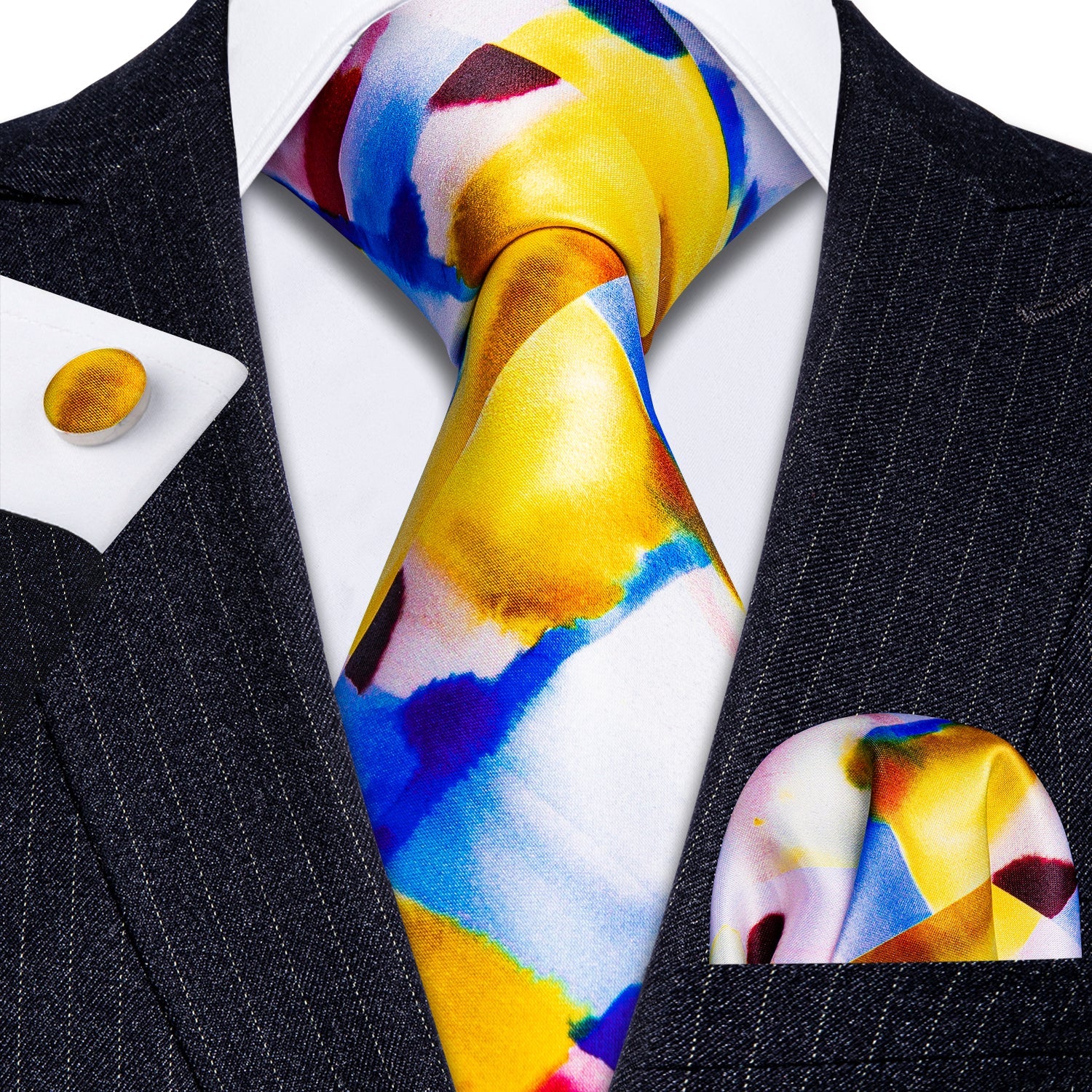 GentCrest Blue Novelty Tie Hanky Cufflinks Set - Image 4