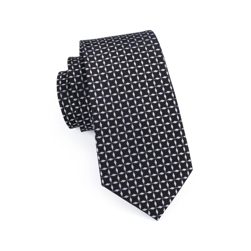 GentCrest Black Plaid Tie Hanky Cufflinks Set - Image 4