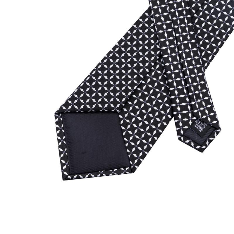 GentCrest Black Plaid Tie Hanky Cufflinks Set - Image 3