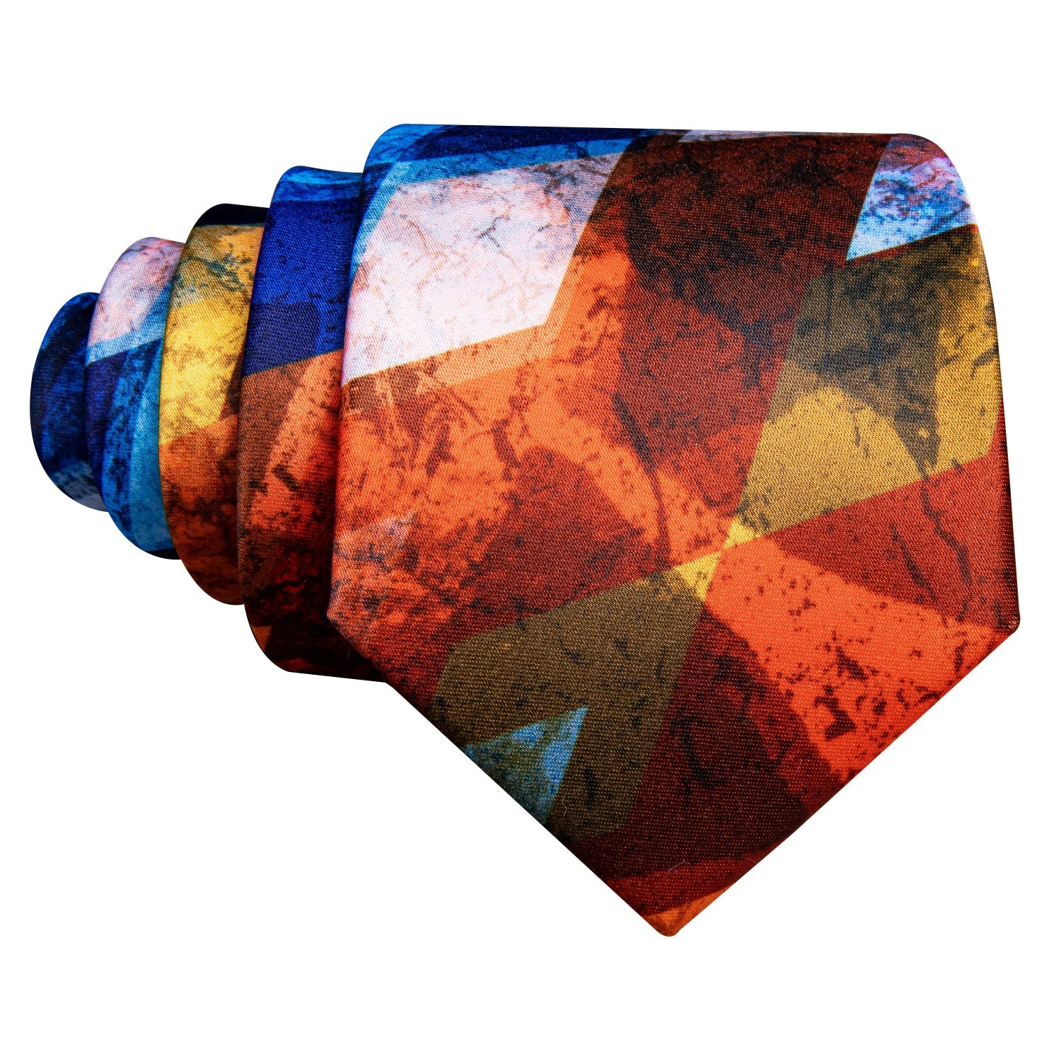 GentCrest Blue Geometric Tie Hanky Cufflinks Set - Image 3
