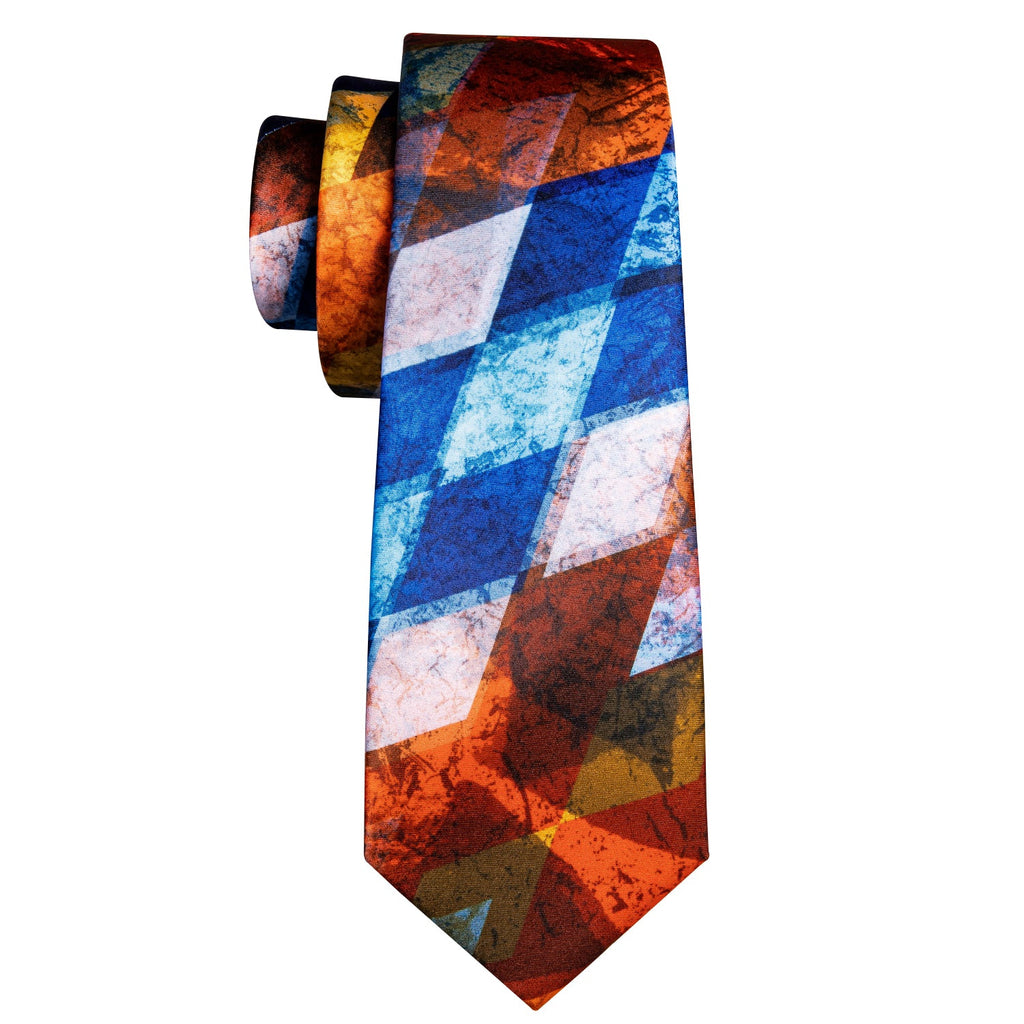 GentCrest Blue Geometric Tie Hanky Cufflinks Set - Image 6