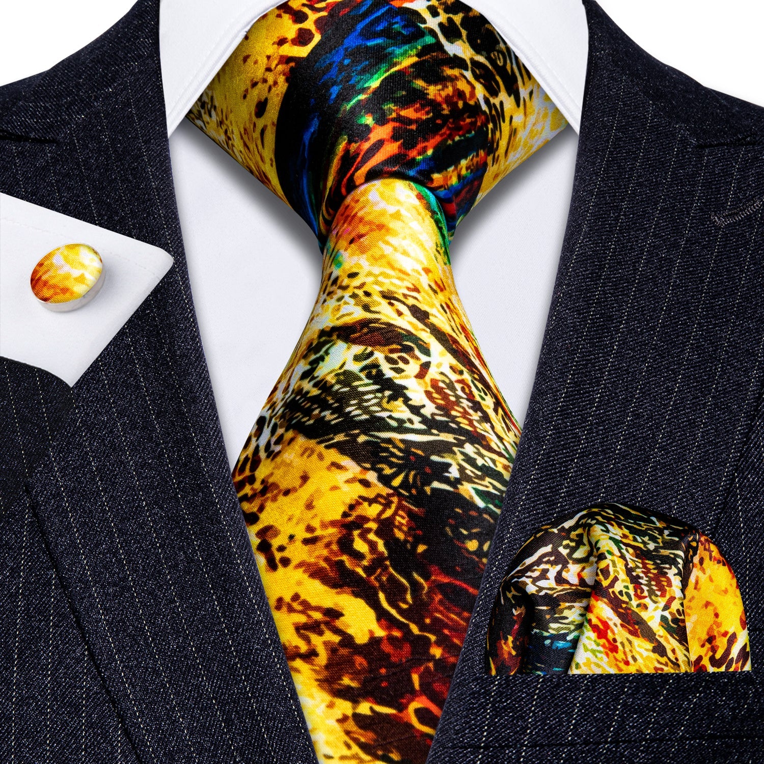 GentCrest Black Novelty Tie Hanky Cufflinks Set - Image 3