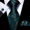 GentCrest Blue Floral Tie Hanky Cufflinks Set - Image 1