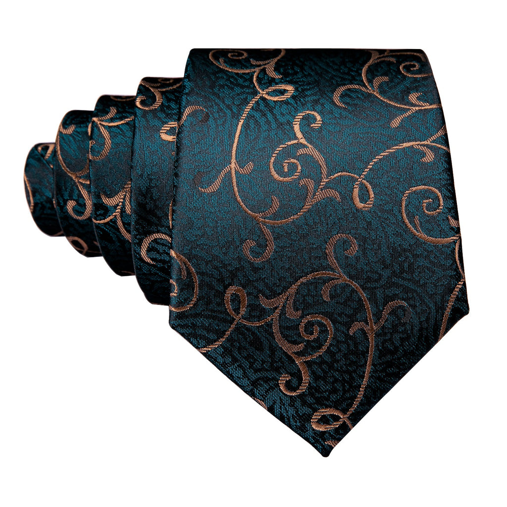 GentCrest Blue Floral Tie Hanky Cufflinks Set - Image 3