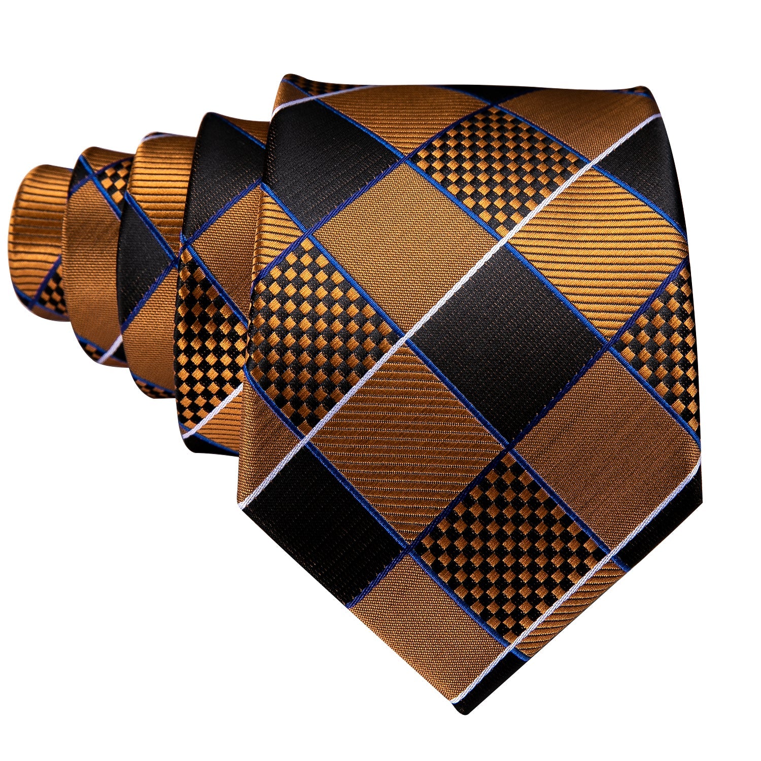 GentCrest Black Plaid Tie Hanky Cufflinks Set - Image 4