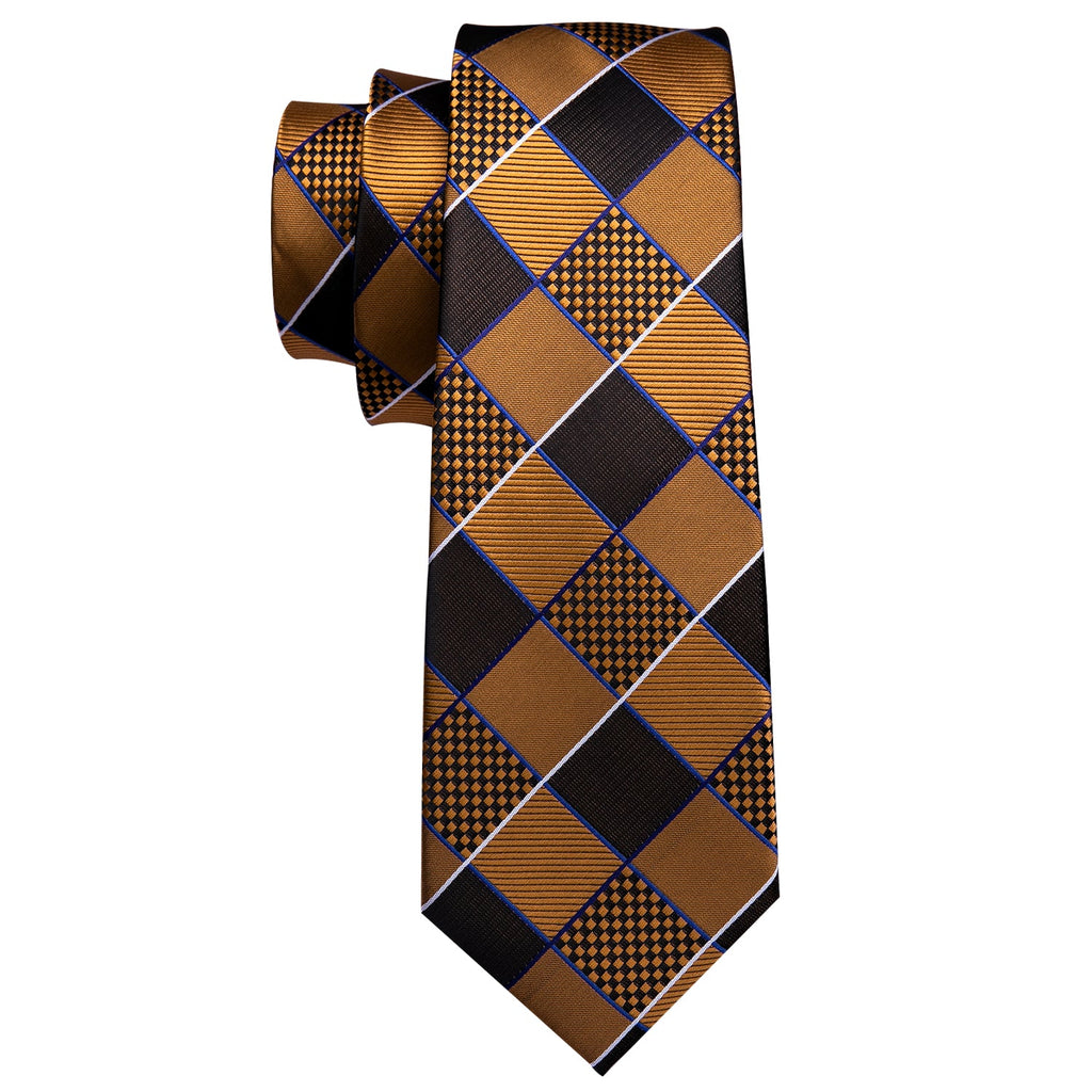 GentCrest Black Plaid Tie Hanky Cufflinks Set - Image 5
