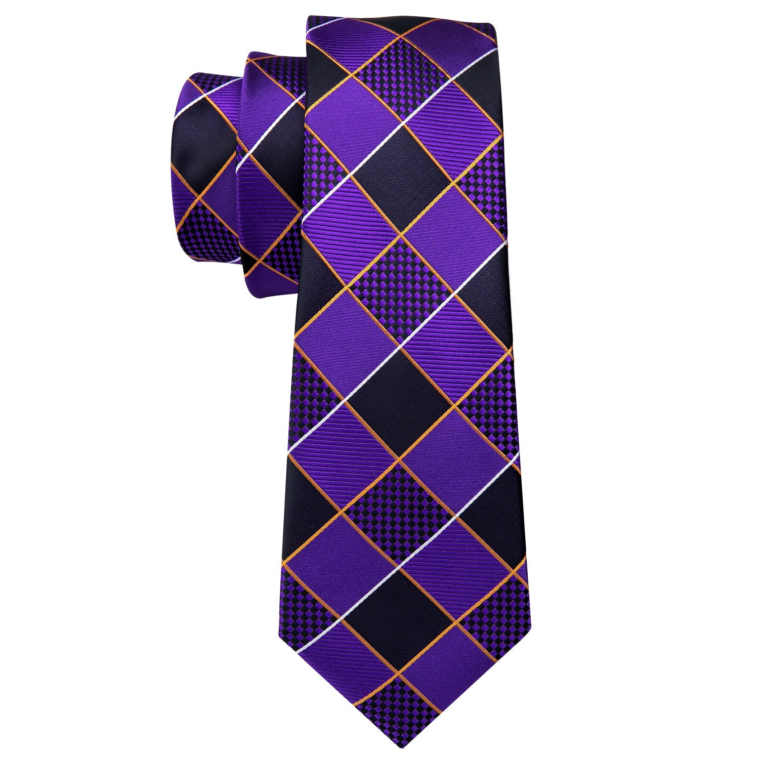 GentCrest Black Plaid Tie Hanky Cufflinks Set - Image 4