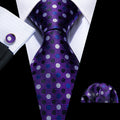 GentCrest Purple Polka Dot Tie Hanky Cufflinks Set - Image 1