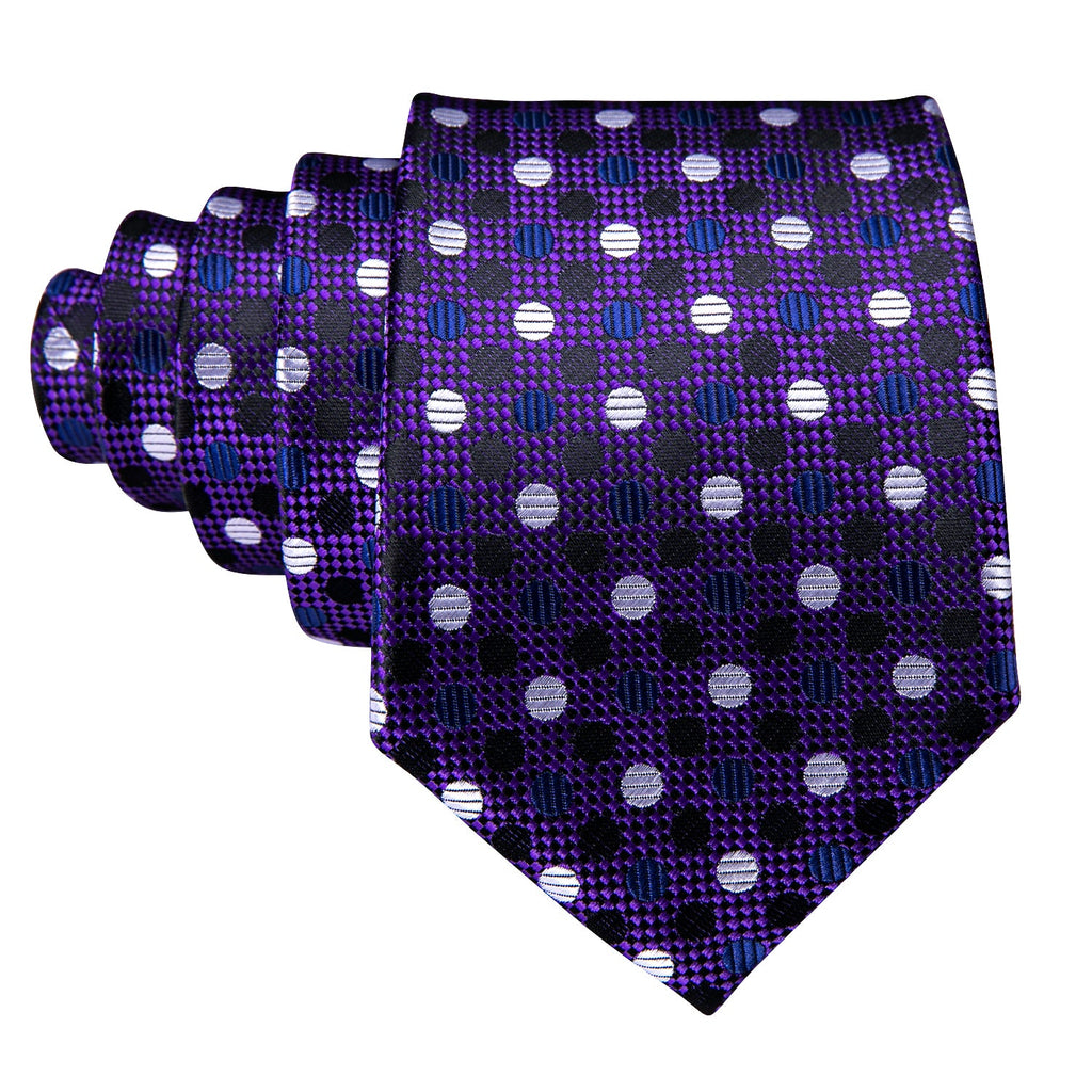 GentCrest Purple Polka Dot Tie Hanky Cufflinks Set - Image 5