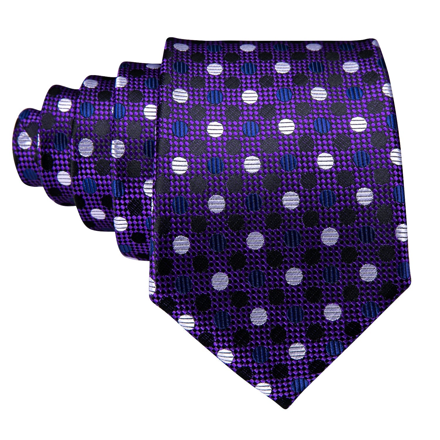 GentCrest Purple Polka Dot Tie Hanky Cufflinks Set - Image 5