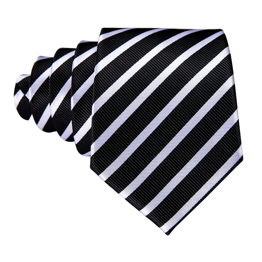 GentCrest Black Striped Tie Hanky Cufflinks Set - Image 5