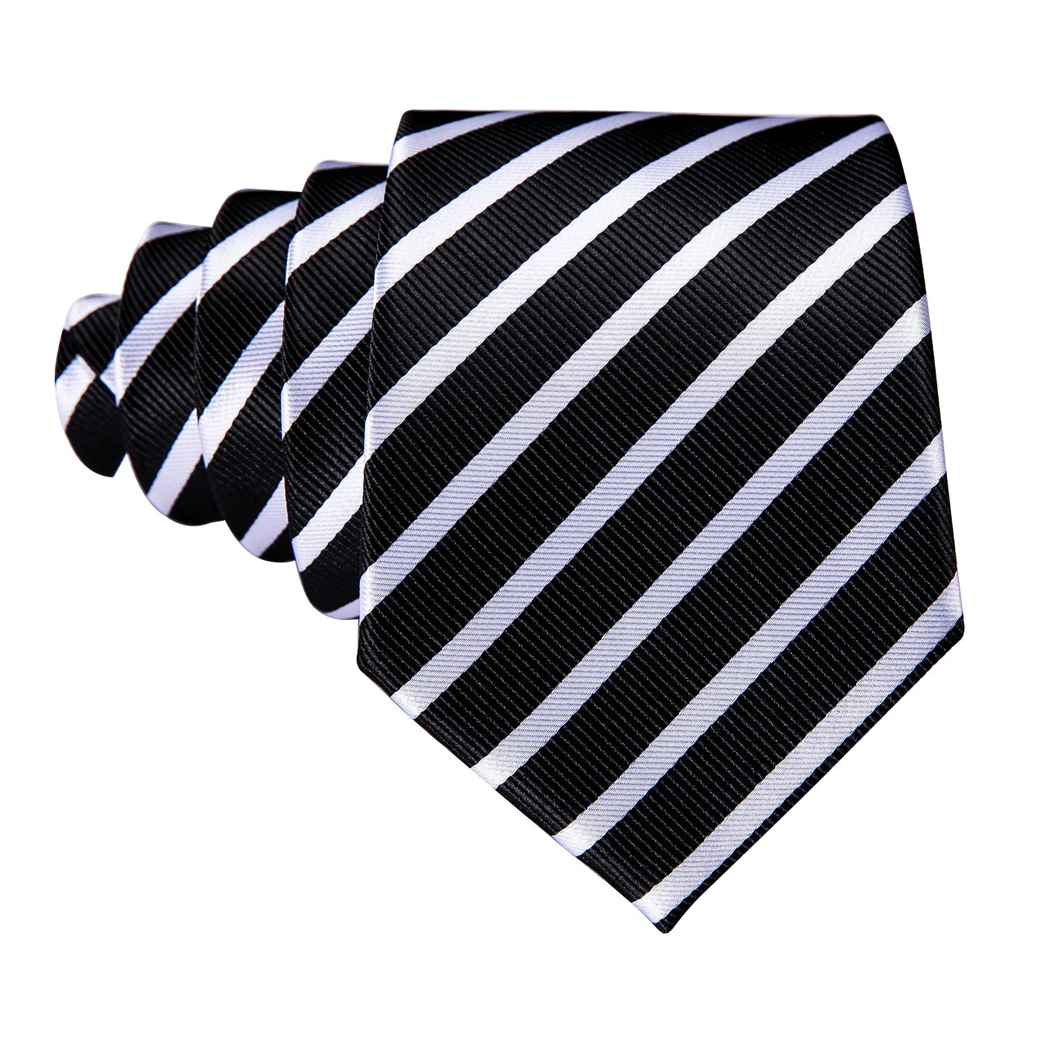 GentCrest Black Striped Tie Hanky Cufflinks Set - Image 5