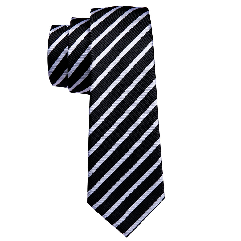 GentCrest Black Striped Tie Hanky Cufflinks Set - Image 3