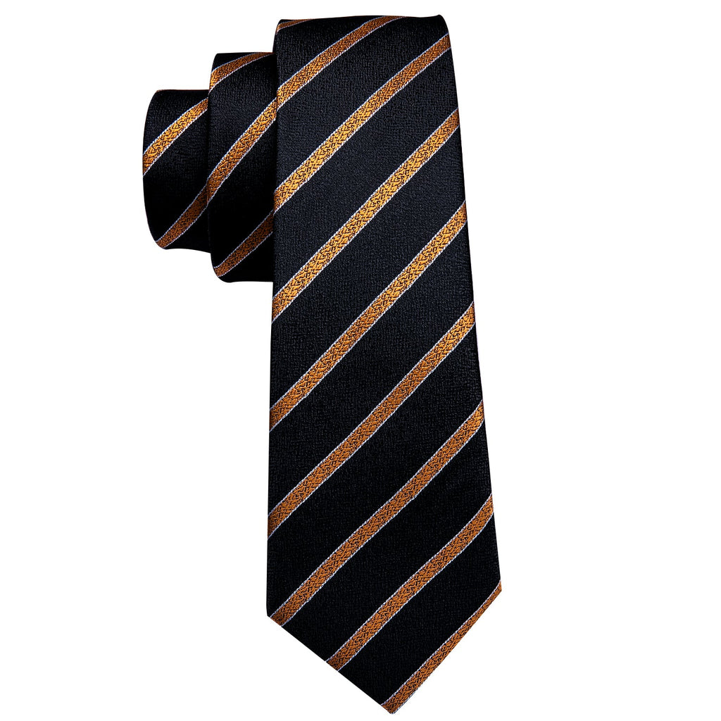 GentCrest Black Striped Tie Hanky Cufflinks Set - Image 5