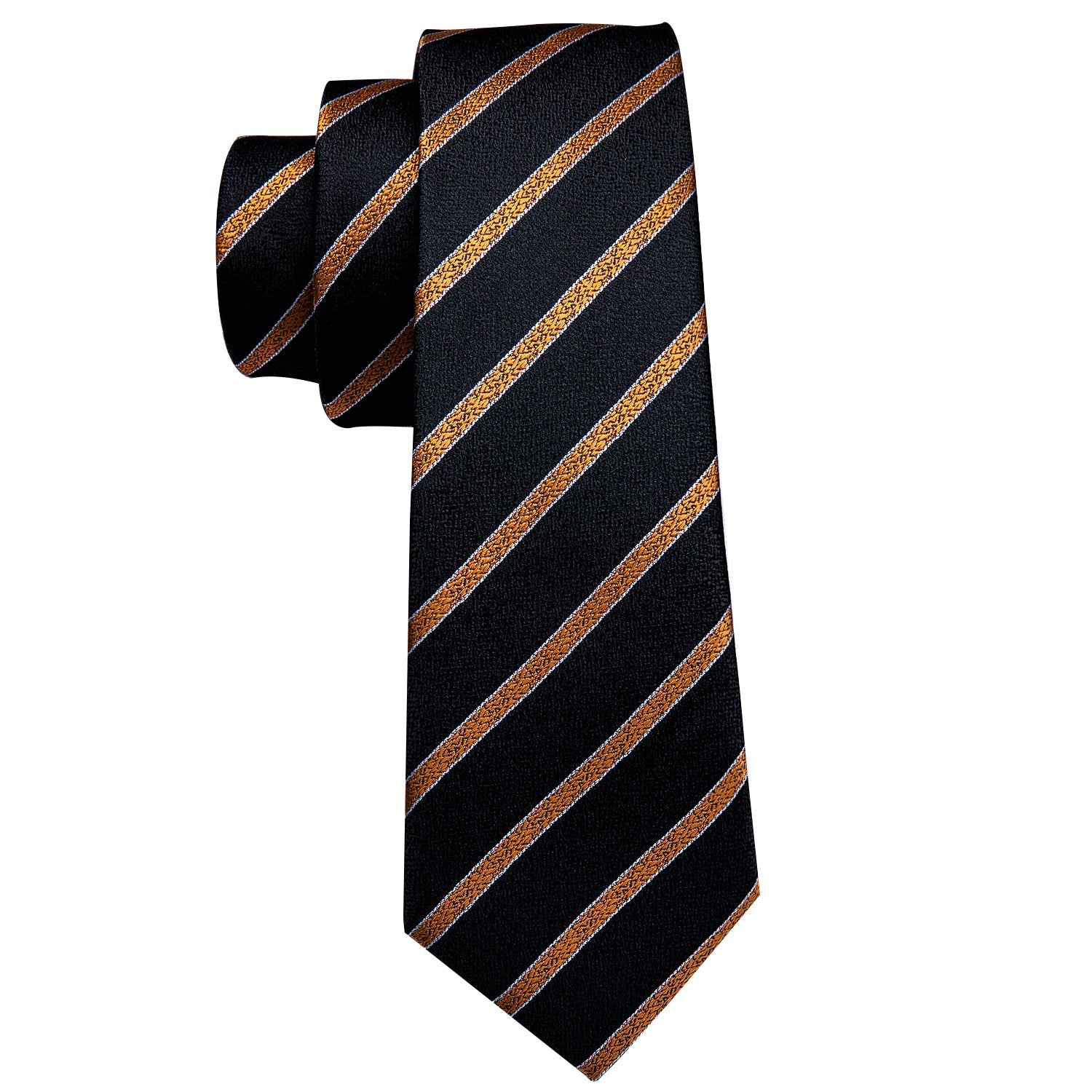 GentCrest Black Striped Tie Hanky Cufflinks Set - Image 5