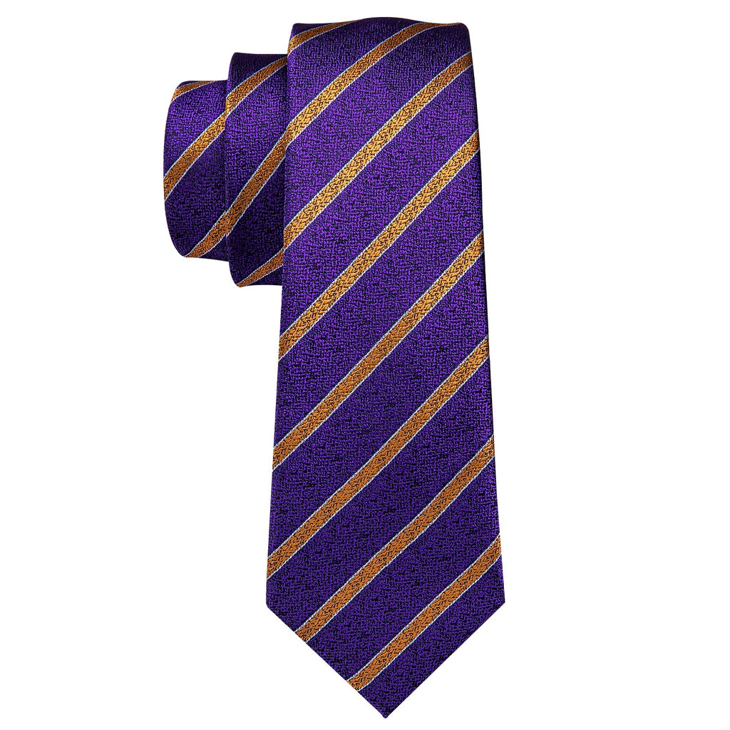 GentCrest Purple Striped Tie Hanky Cufflinks Set - Image 5