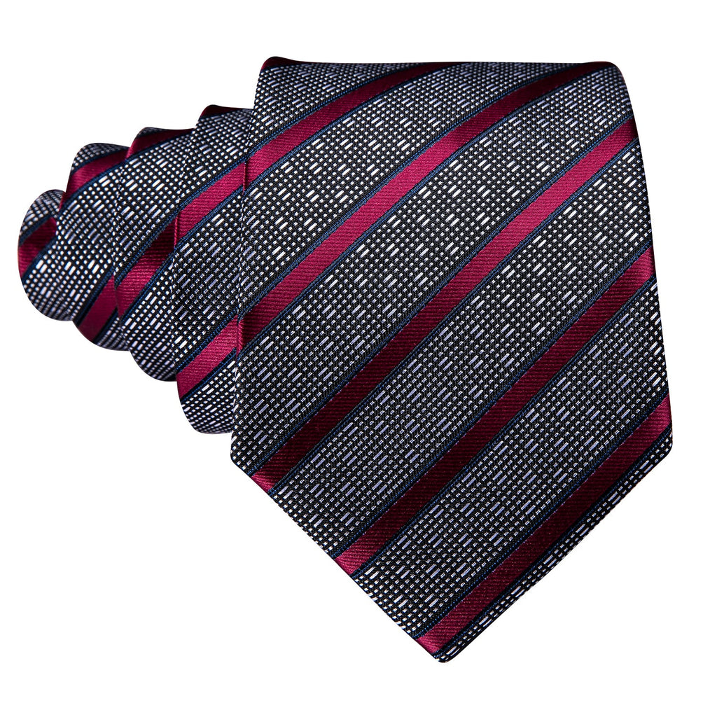 GentCrest Red Striped Tie Hanky Cufflinks Set - Image 5