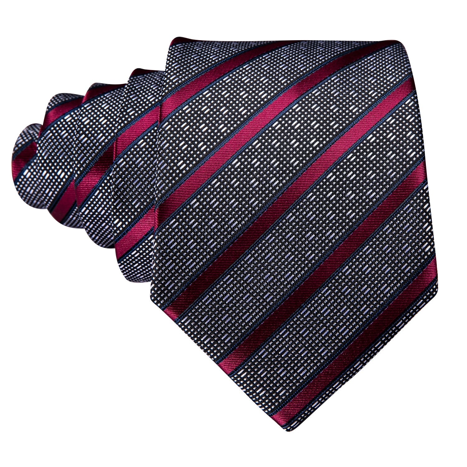 GentCrest Red Striped Tie Hanky Cufflinks Set - Image 5