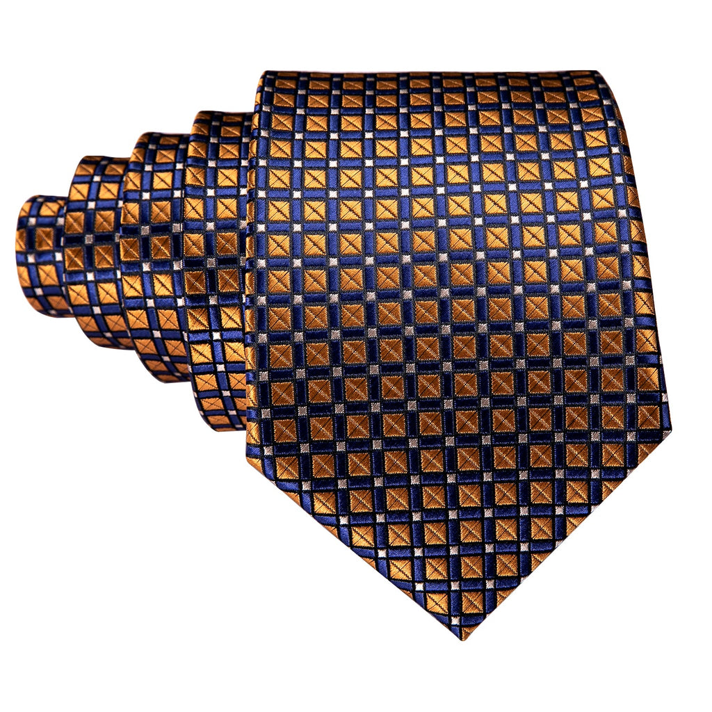 GentCrest Blue Plaid Tie Hanky Cufflinks Set - Image 4